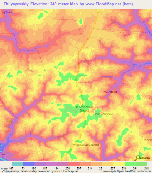 Zhilyayevskiy,Russia Elevation Map