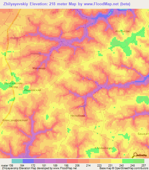 Zhilyayevskiy,Russia Elevation Map