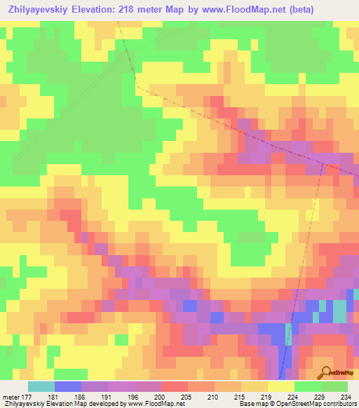 Zhilyayevskiy,Russia Elevation Map