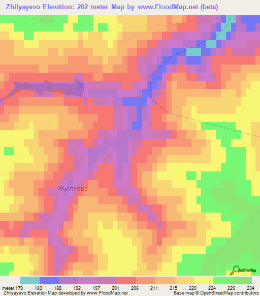 Zhilyayevo,Russia Elevation Map