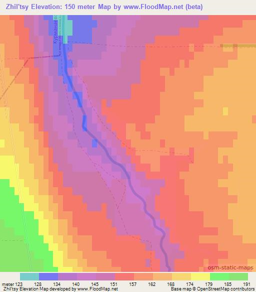 Zhil'tsy,Russia Elevation Map