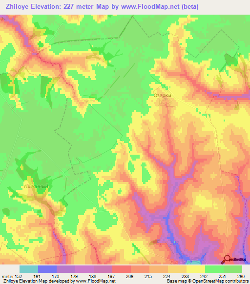 Zhiloye,Russia Elevation Map