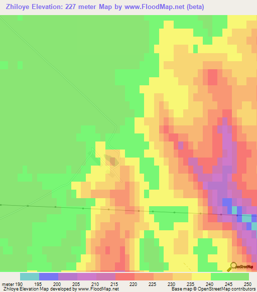 Zhiloye,Russia Elevation Map