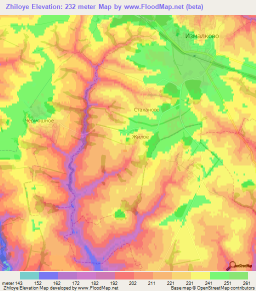 Zhiloye,Russia Elevation Map