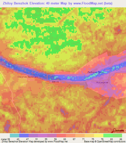 Zhiloy Berezhok,Russia Elevation Map