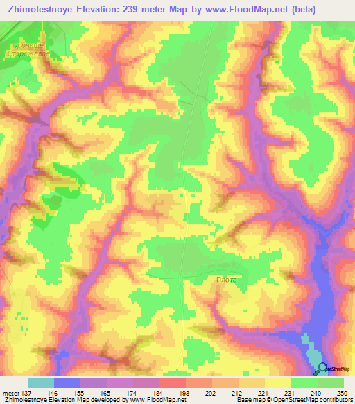 Zhimolestnoye,Russia Elevation Map