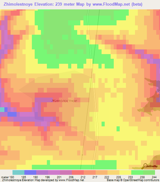 Zhimolestnoye,Russia Elevation Map