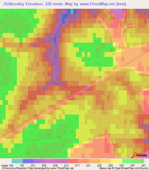 Zhilkovskiy,Russia Elevation Map