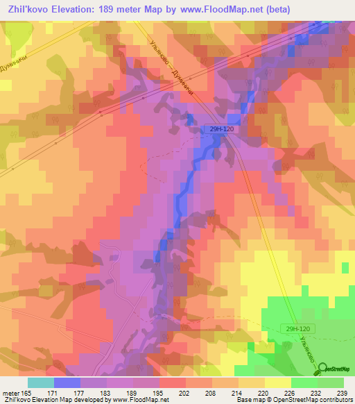 Zhil'kovo,Russia Elevation Map