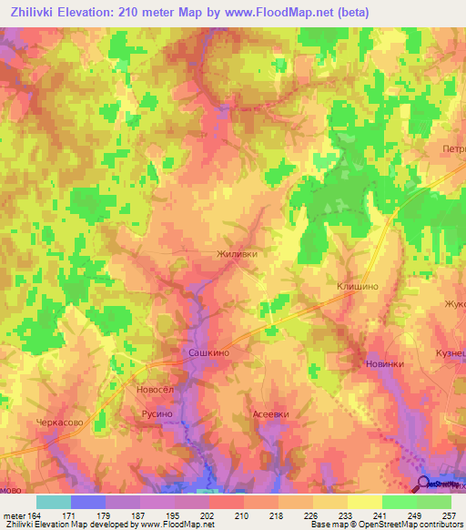 Zhilivki,Russia Elevation Map