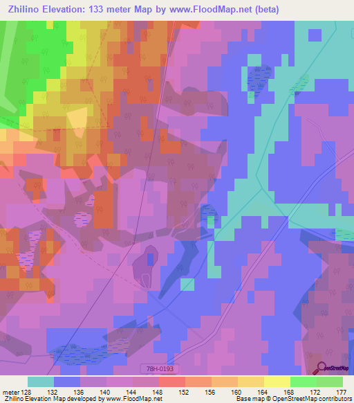 Zhilino,Russia Elevation Map