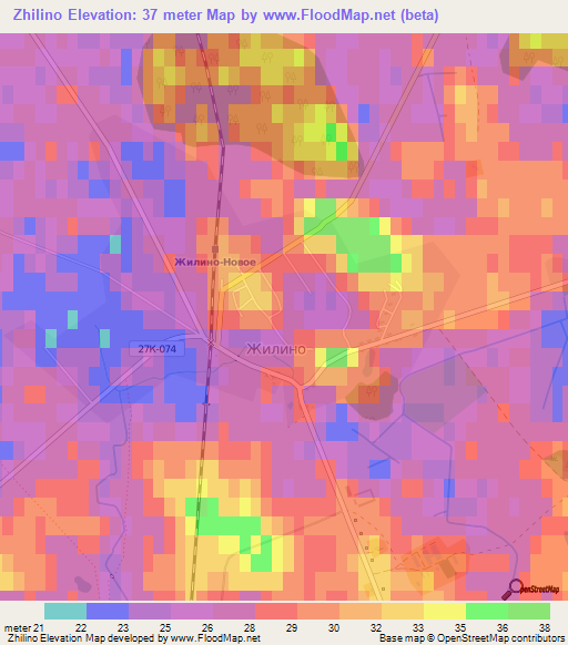 Zhilino,Russia Elevation Map