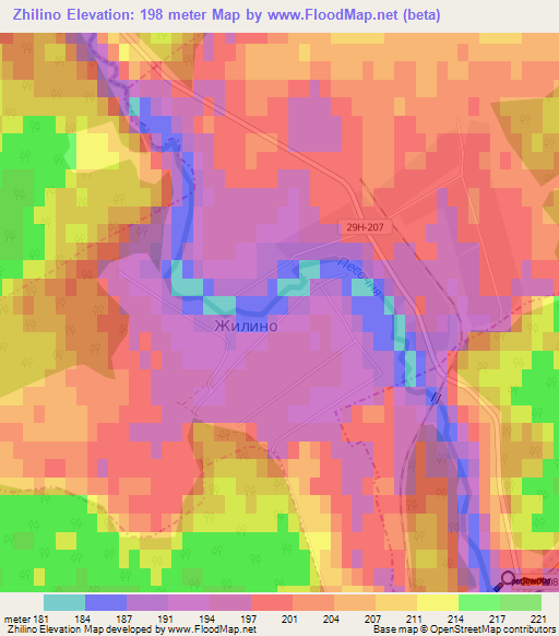 Zhilino,Russia Elevation Map