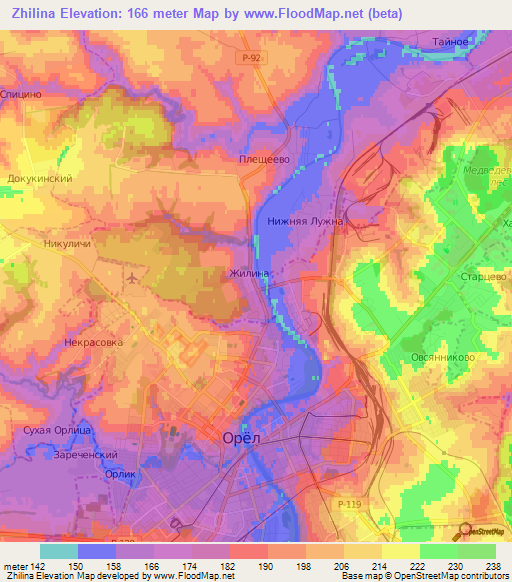 Zhilina,Russia Elevation Map