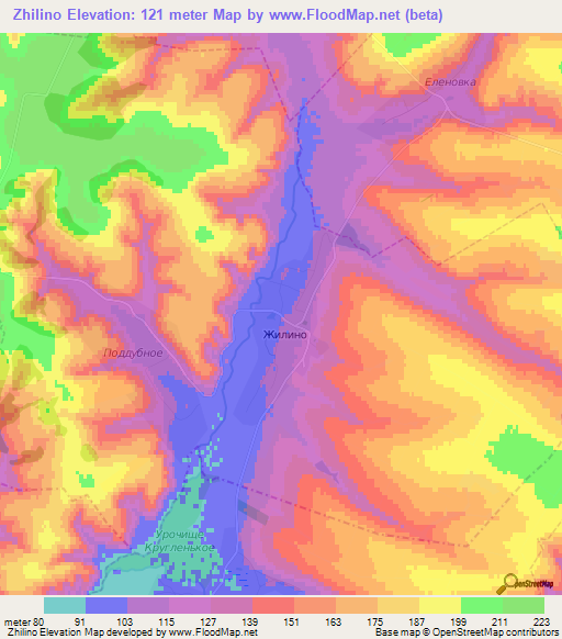 Zhilino,Russia Elevation Map