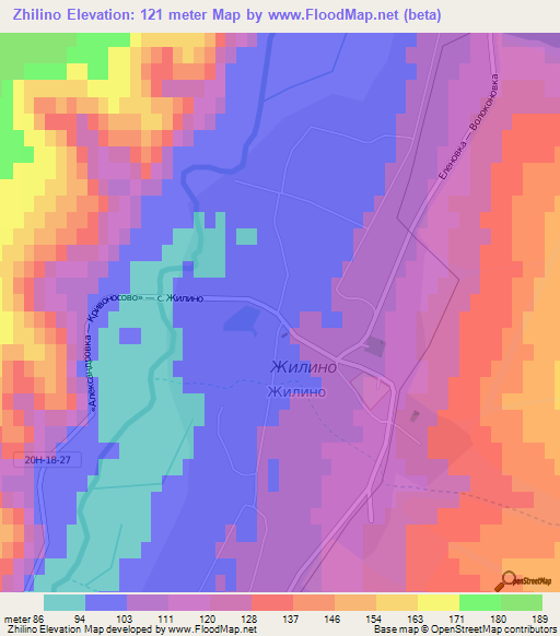 Zhilino,Russia Elevation Map