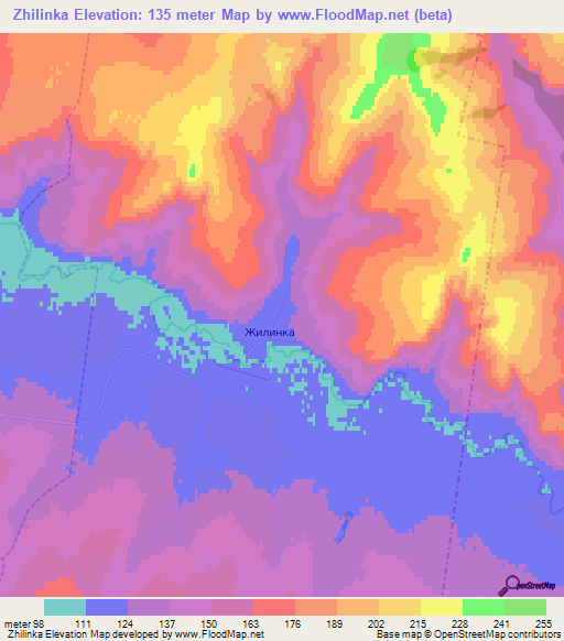 Zhilinka,Russia Elevation Map