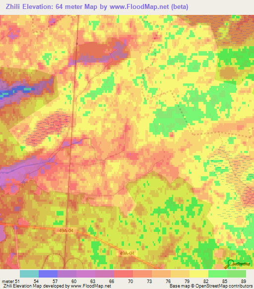 Zhili,Russia Elevation Map