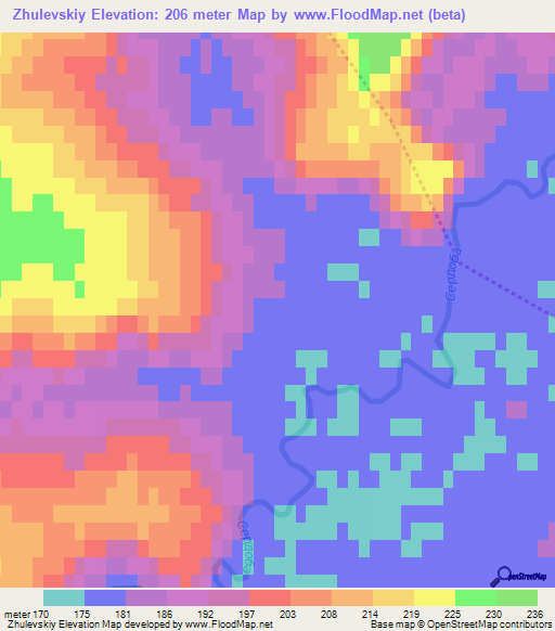 Zhulevskiy,Russia Elevation Map