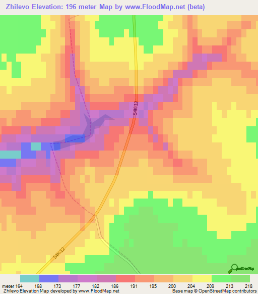 Zhilevo,Russia Elevation Map