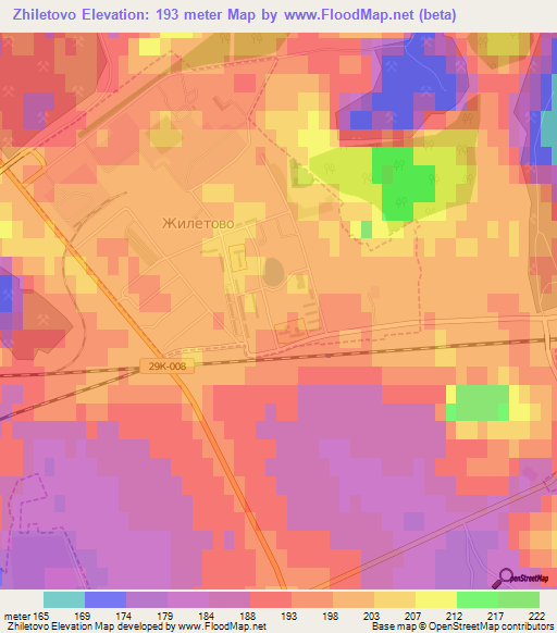 Zhiletovo,Russia Elevation Map