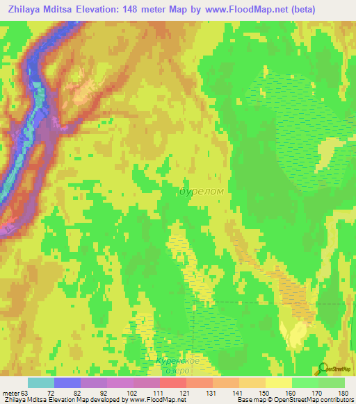 Zhilaya Mditsa,Russia Elevation Map