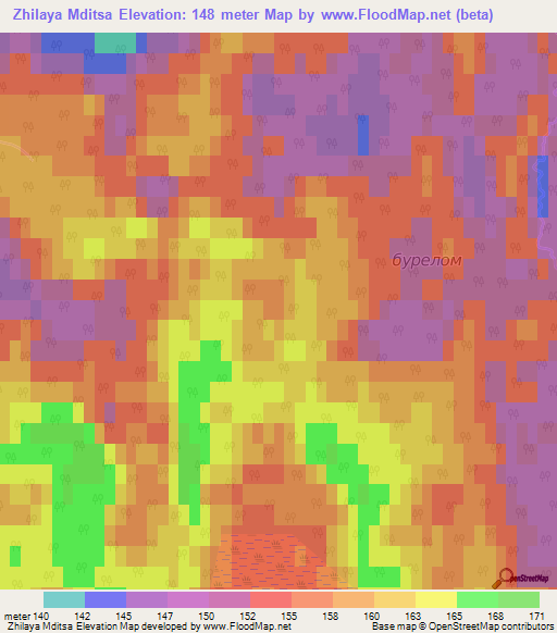 Zhilaya Mditsa,Russia Elevation Map