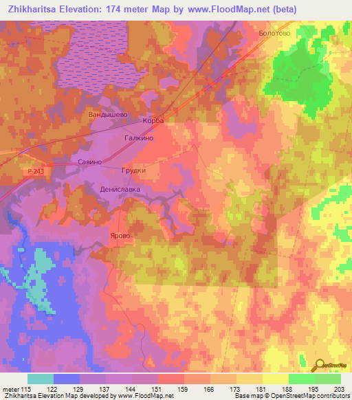 Zhikharitsa,Russia Elevation Map