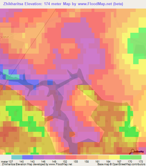 Zhikharitsa,Russia Elevation Map