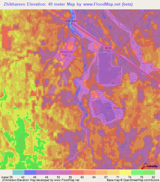 Zhikharevo,Russia Elevation Map