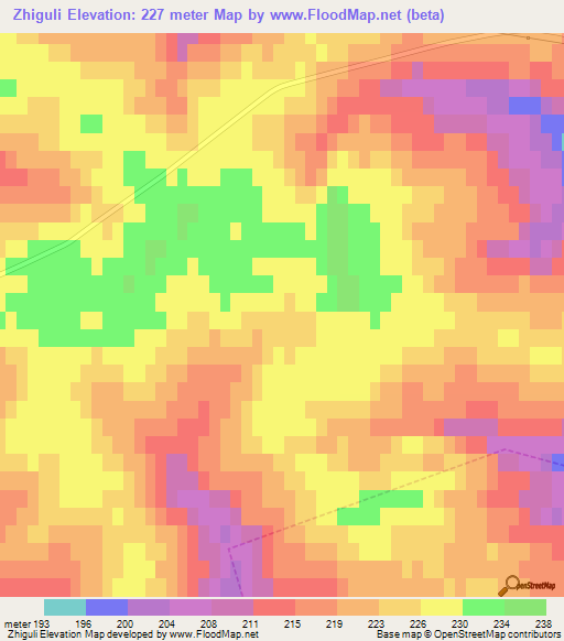 Zhiguli,Russia Elevation Map