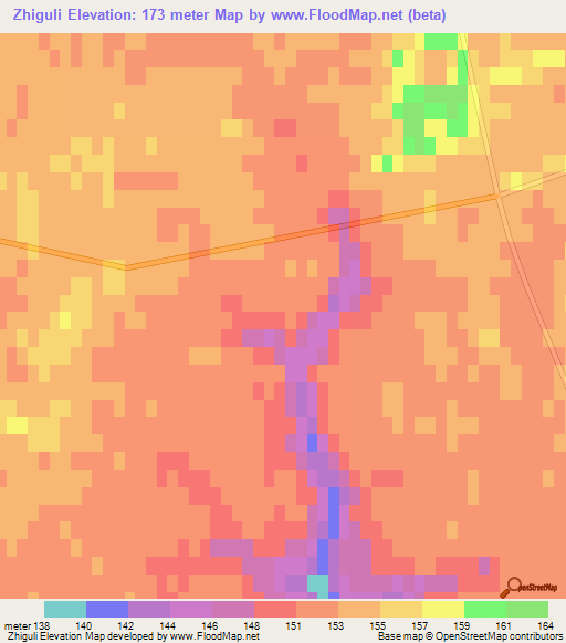 Zhiguli,Russia Elevation Map