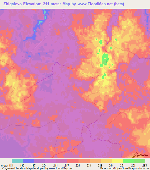 Zhigalovo,Russia Elevation Map