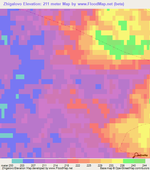 Zhigalovo,Russia Elevation Map