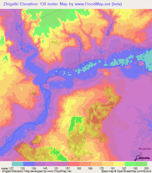 Zhigalki,Russia Elevation Map