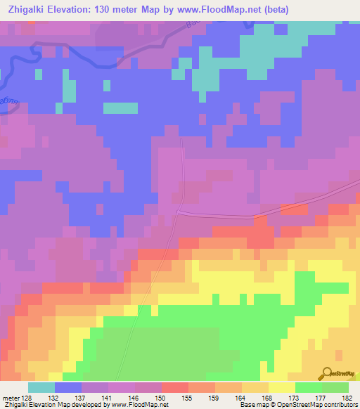 Zhigalki,Russia Elevation Map