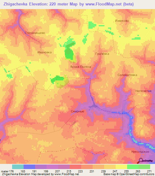 Zhigachevka,Russia Elevation Map