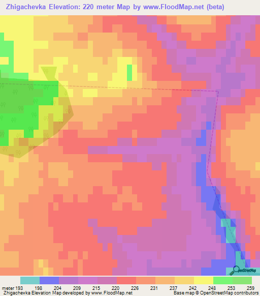 Zhigachevka,Russia Elevation Map