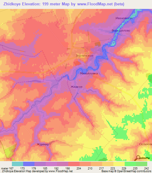 Zhidkoye,Russia Elevation Map