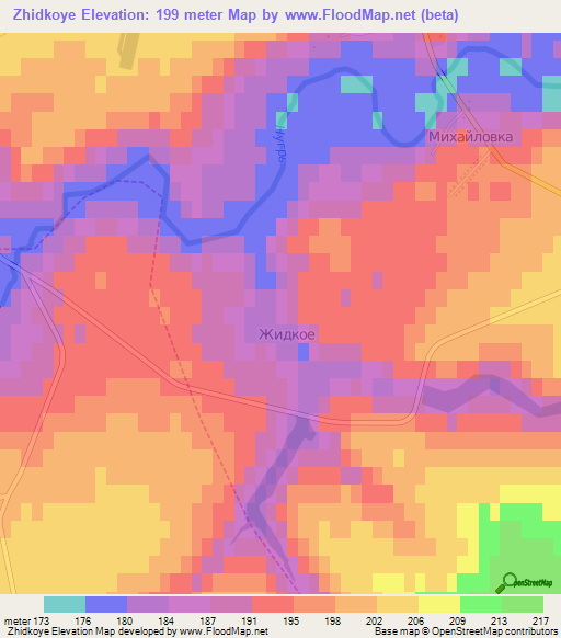 Zhidkoye,Russia Elevation Map