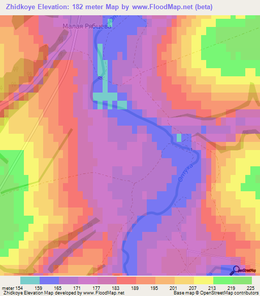 Zhidkoye,Russia Elevation Map