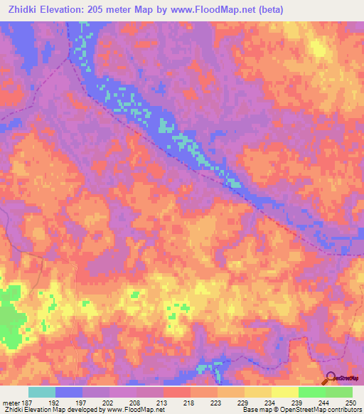 Zhidki,Russia Elevation Map