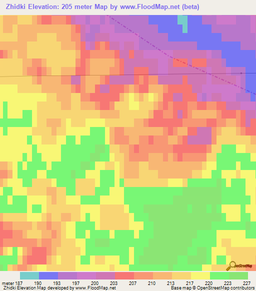 Zhidki,Russia Elevation Map