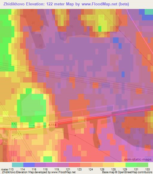 Zhidikhovo,Russia Elevation Map