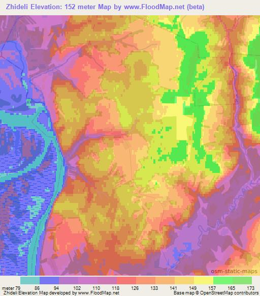 Zhideli,Russia Elevation Map