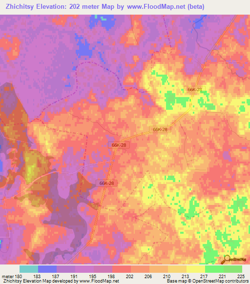 Zhichitsy,Russia Elevation Map