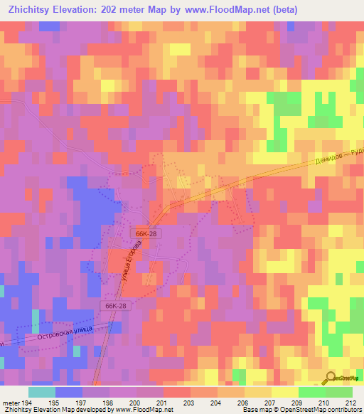 Zhichitsy,Russia Elevation Map