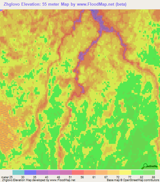 Zhglovo,Russia Elevation Map