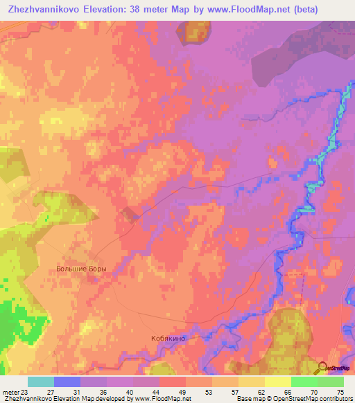 Zhezhvannikovo,Russia Elevation Map