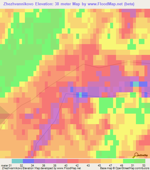 Zhezhvannikovo,Russia Elevation Map